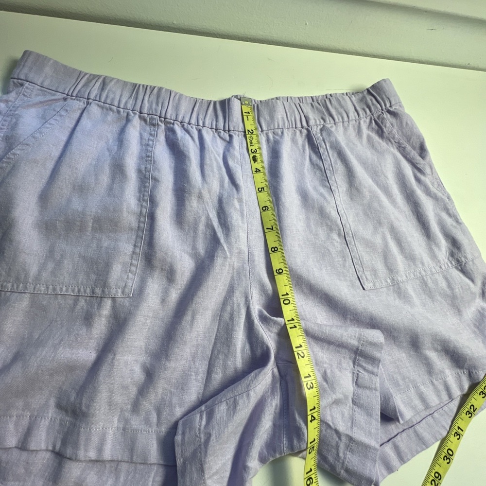 J. Crew Linen Blend Pull On Shorts Lavender  Pockets Size XL Quiet Luxury - Picture 6 of 7
